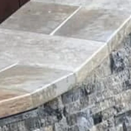 Natural stone waterline band